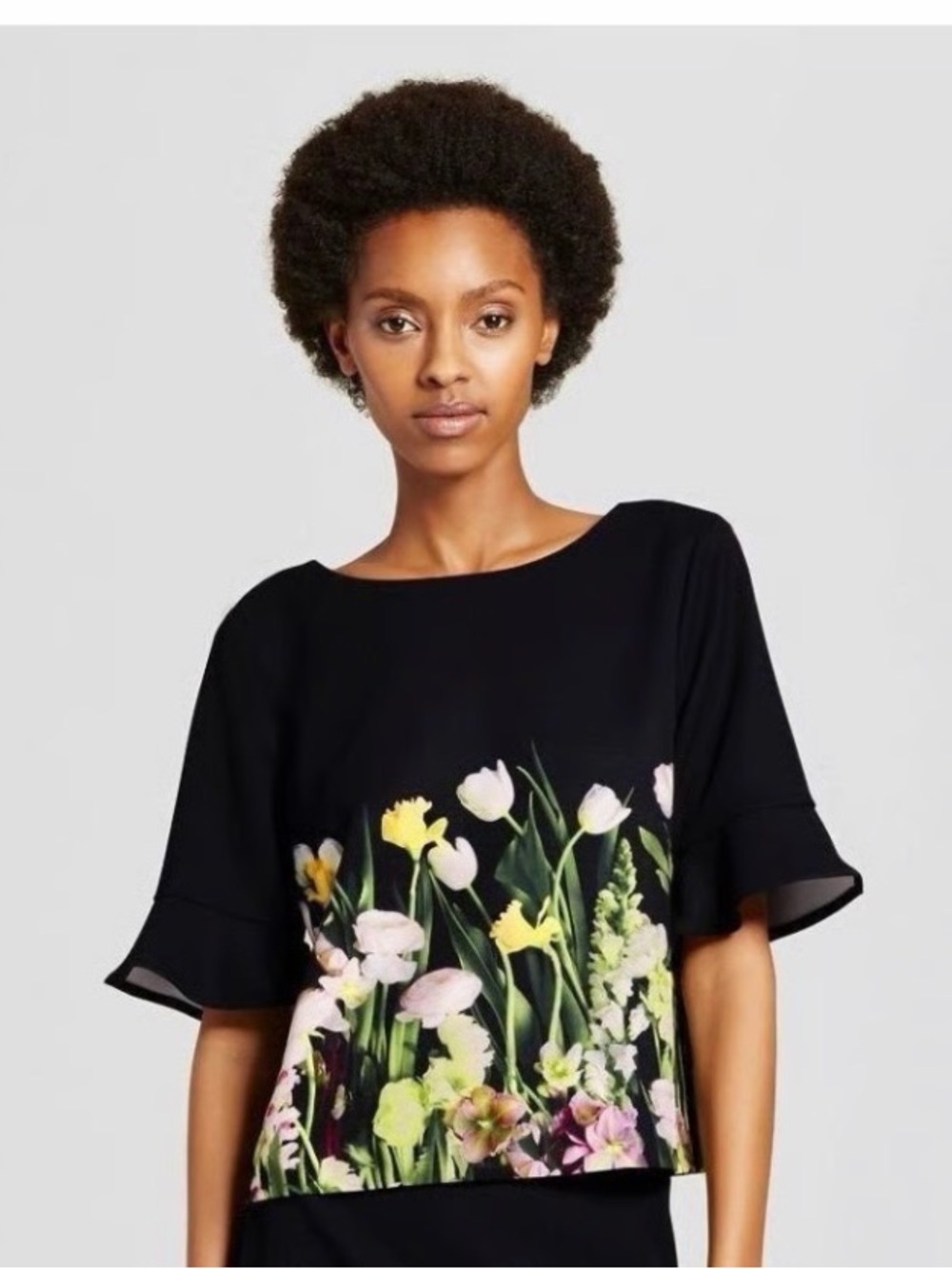 Victoria Beckham for Target Floral Print Black Women’s Top